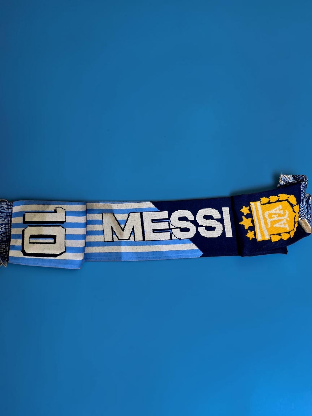 New Messi #10 Argentina Official AFA Soccer Scarf Sports Blue White Knit NWT